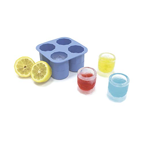 HENDI Shotglas Eiswürfelform, Erstellt 4 Shotglas-förmige Eiswürfel, Eiswürfelschaleeinfache, Eiskugelform, 122x122x(H)60mm, Silikon, 48 Stück von HENDI