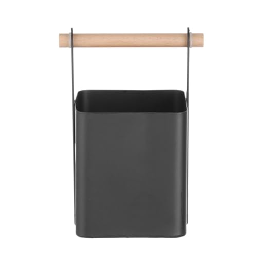 HENDI Table Caddy, mit Holzgriff, Besteckbehälter, Behälter, Nicht geeignet für Waschmaschine, 140x105x(H)190mm, Edelstahl, Schwarz von HENDI