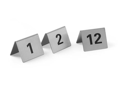 HENDI Tischnummern, Nummer 1-12, 50x35x(H)40mm, Edelstahl 18/0 von HENDI