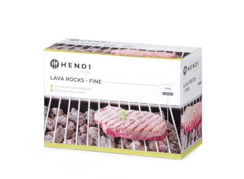 HENDI Lavasteine, Fein, Lava Rock, geeignet für unterschiedliche Gasgrilltypen, 3kg, box von HENDI