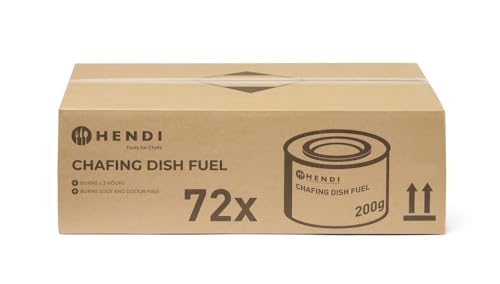 HENDI Brennpaste, ruß- und geruchlos, Brenndauer ± 3 Stunden, 72 Stück, Brenngel, Fire Paste, für Wärmebehälter, zum Warmhalten von Speisen, für Chafing Dish, 200gr von HENDI