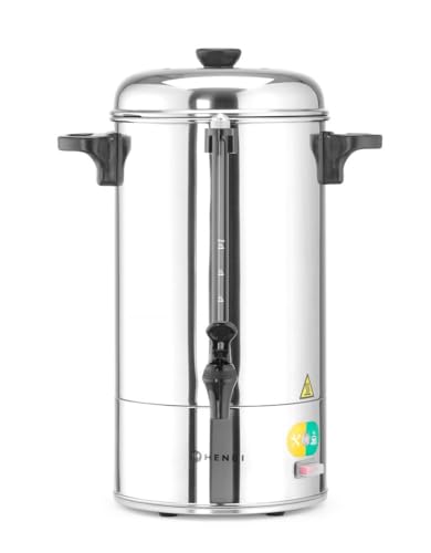 HENDI Kaffee-Perkolator, Einwandig, eingebauter Filterwanne, non drip Hahn, für grob gemahlen Kaffee, kein Papierfilter notwendig, 6L, 230V, 1500W, 340x227x(H)468mm, Edelstahl 18/0 von HENDI