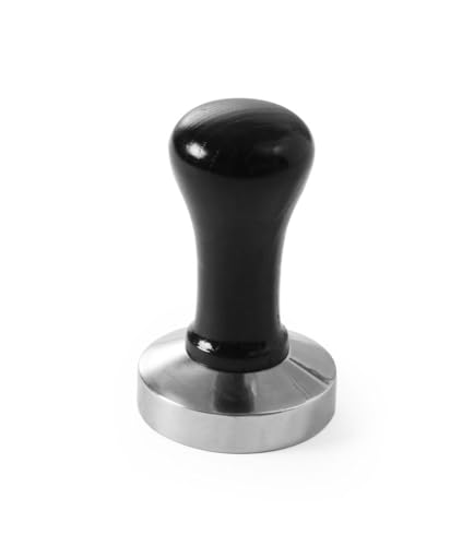 HENDI Kaffee Tamper, Espresso Tamper, Barista Tamper, Zum festdrücken des Kaffeemehls, mit bemahltem Holzgriff, ø58x(H)95, Edelstahl/Holz von HENDI