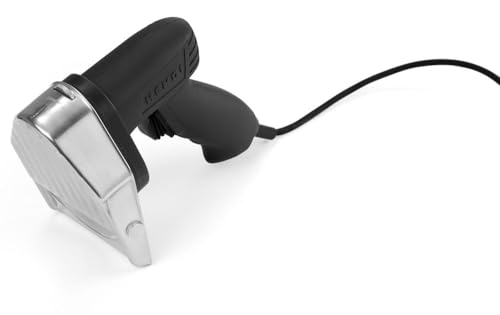 HENDI Dönermesser, Elektrisches, Kebabschneider, Inklusive 2 Messer ø100 mm, 1 glattes Messer und 1 gezahntes Messer, Schnittstärke von 0-8 mm, Gewicht: 1kg, 230V, 80W, 194x113x(H) 173mm, Edelstahl von HENDI