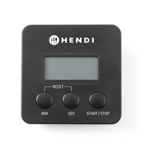 HENDI 271155 Digitale Küchenuhr, Kochen Timer, Stoppuhr, Einstellbar Volumen, Inkl. Batterie, Magnetclip, Countdown bis zu 99Min. Und 59Sek, 67x(H)67mm, ABS Kunststoff von HENDI