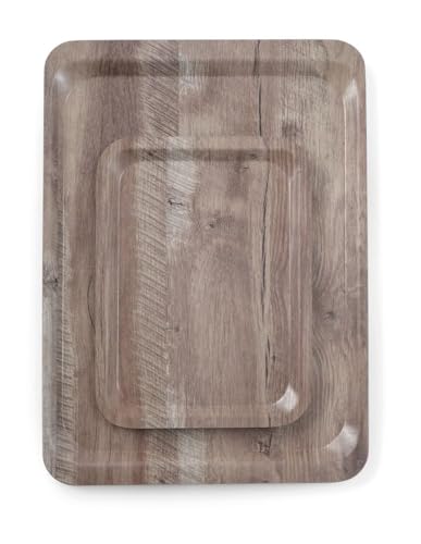 HENDI Serviertablett, AmberBox, Schock- und bruchfest, flachem Rand, Gastro Tablett, Tablett, 370x530mm, Melamin, Holz dunkel HENDI Serviertablett, AmberBox, Schock- und bruchfest, flachem Rand, Gastro Tablett, Tablett, 370x530mm, Melamin, Holz dunkel von HENDI