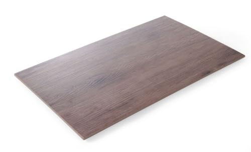 HENDI Servierplatte, Bruchfest, Hygienisch, Temperaturbeständig von -20° bis 70°C, nicht Mikrowellengeeignet, Melamin, GN 1/1, 530x325x(H)10, Eichenholzoptik von HENDI