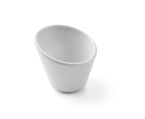 HENDI Schüssel schräg, Bruchfest, Hygienisch, Temperaturbeständig von -20° bis 70°C, Nicht Mikrowellengeeignet, Melamin, 70x70x(H)60mm, Weiß von HENDI