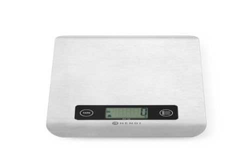 HENDI Digitale Küchenwaage, Haushaltwaage, Für max 5 kg, Präzision auf bis zu 1 gr, Mit eingebautem Digital-Display, Inkl. 1 x CR2032-Lithium Batterien, 169x218 x(H)13 mm, Edelstahl HENDI Digitale Küchenwaage, Haushaltwaage, Für max 5 kg, Präzision auf bis zu 1 gr, Mit eingebautem Digital-Display, Inkl. 1 x CR2032-Lithium Batterien, 169x218 x(H)13 mm, Edelstahl von HENDI