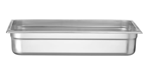 HENDI Gastronormbehälter, Temperaturbeständig von -40° bis 300°C, Heissluftöfen-Kühl- und Tiefkühlschränken-Chafing Dishes-Bain Marie, Stapelbar, 14L, GN 1/1, 530x325x(H)100mm, Edelstahl 18/10 von HENDI