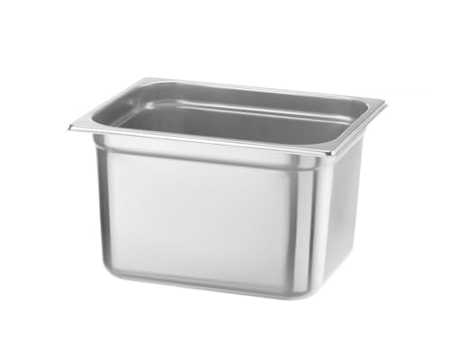 HENDI Gastronormbehälter, Temperaturbeständig von -40° bis 300°C, Heissluftöfen-Kühl- und Tiefkühlschränken-Chafing Dishes-Bain Marie, Stapelbar, 12,5L, GN 1/2, 325x265x(H)200mm, Edelstahl 18/10 von HENDI