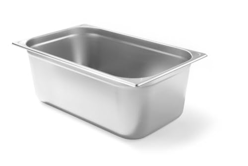 HENDI Gastronormbehälter, Temperaturbeständig von -40° bis 300°C, Heissluftöfen-Kühl- und Tiefkühlschränken-Chafing Dishes-Bain Marie, Stapelbar, 28L, GN 1/1, 530x325x(H)200mm, Edelstahl von HENDI