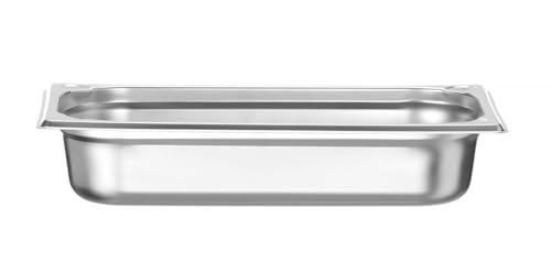 HENDI Gastronormbehälter, Temperaturbeständig von -40° bis 300°C, Heissluftöfen-Kühl- und Tiefkühlschränken-Chafing Dishes-Bain Marie, Stapelbar, 2.5L, GN 1/3, 325x176x(H) 65mm, Edelstahl von HENDI