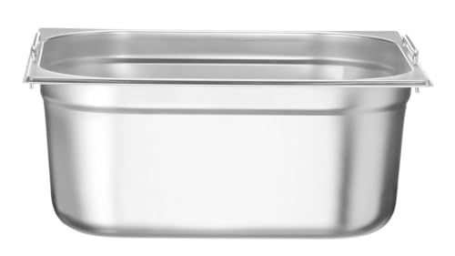 HENDI 817247 Gastronormbehälter, mit Griffen, Temperaturbeständig von -40° bis 300°C, Heissluftöfen-Kühl- und Tiefkühlschränken-Chafing Dishes-Bain Marie, 13L, GN 2/3, 354x325x(H)150mm, Edelstahl von HENDI