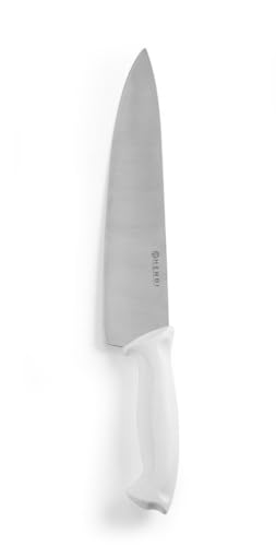 HENDI Kochmesser, Küchenmesser, Messer, HACCP, Geschirrspülmaschinengeeignet, für Käse und Brot, Klingte: 240mm, Länge 385mm, Edelstahl, Polypropylen, weiß von HENDI