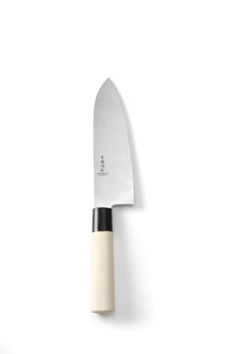 HENDI Messer "Santoku", mit Holzgriff, Japanische Messer, Küchenmesser, Messer, Deutscher Stahl X50CrMoV15, Klinge: 165mm, Länge: 295mm von HENDI