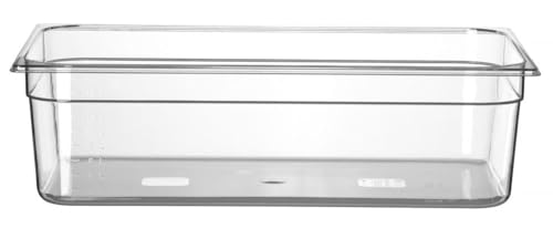 HENDI 861219 Gastronormbehälter, Temperaturbeständig von -40° bis 110°C, Skalierung, Geruchs- und geschmackneutral, 21L, Polycarbonat, GN 1/1, 530x325x(H)150mm, Transparent von HENDI