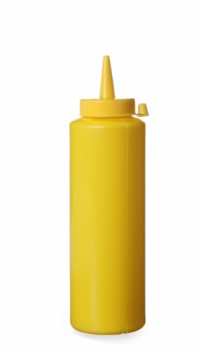HENDI Spenderflasche, Easy Squeeze, Stückzahl: 1, Spritzflaschen, Squeezeflasche, 0,2L, ø50x(H)185mm, Polypropylen, Gelb von HENDI