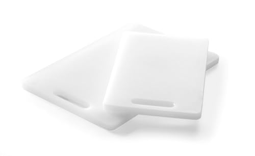 HENDI Schneidbrett, weiß, mit Griff, Beidseitig verwendbar, 300x200x(h)10 mm, HDPE von HENDI