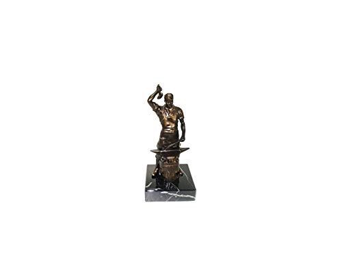 Henecka Büsten u. Skulpturen -Handwerk-, Metall-Guss-Figur - hämmernder Schmied mit Amboss Wunschgravur von Henecka