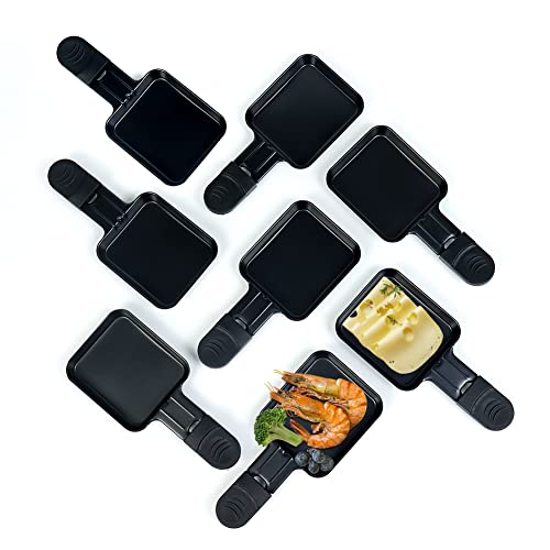 HengBO Raclette Pfännchen Mini Antihaftbeschichtet Pfännchen Für Raclette 8 Personnes Raclette Käse Eiern Service 18x8.5x1.5cm 8 Stück von HengBO