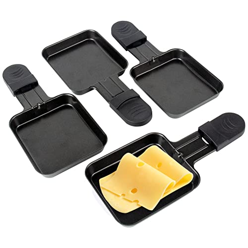 Raclette Pfännchen Ersatz Mini Pfännchen Raclette Edelstahl Antihaftbeschichtet für den Raclette Grill Zubehör, 18x8x1.5cm,4 Stück von HengBO