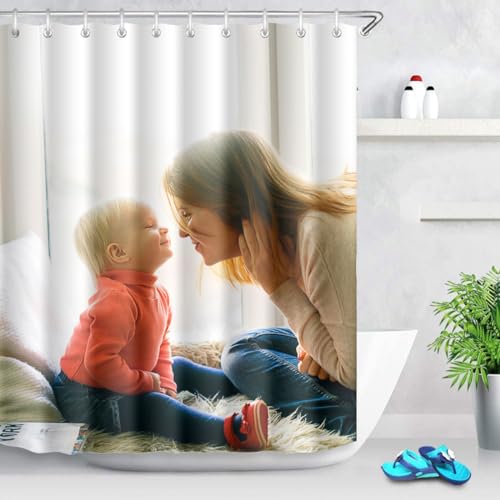Benutzerdefinierter Duschvorhang, Fügen Sie Ihr eigenes Foto oder Design hinzu, DIY Personalisierter Vorhang Benutzerdefinierter Bildhintergrund (48x72 in) von HengPlus