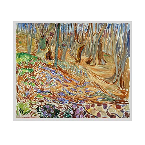 HengYun ART Ulmenwald im Frühling, 1923 von Edvard Munch, Vintage-Kunstwerk, Gemälde, Druck, schöne Wandkunst, Leinwand für Schlafzimmerdekoration, 50 x 60 cm, rahmenlos von HengYun ART