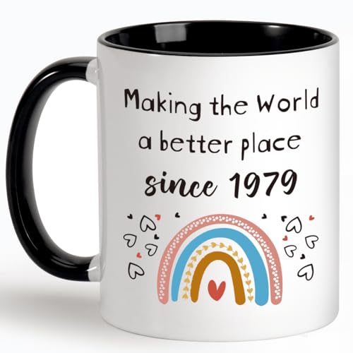 Henghere Kaffeetasse zum 45. Geburtstag für Männer und Frauen, 45. Geburtstag, Kaffeetasse für Sie und Ihn, Happy 45 Years Old Birthday Decorations Supplies, Back in 1979, Vierzig Geburtstag Tasse von Henghere