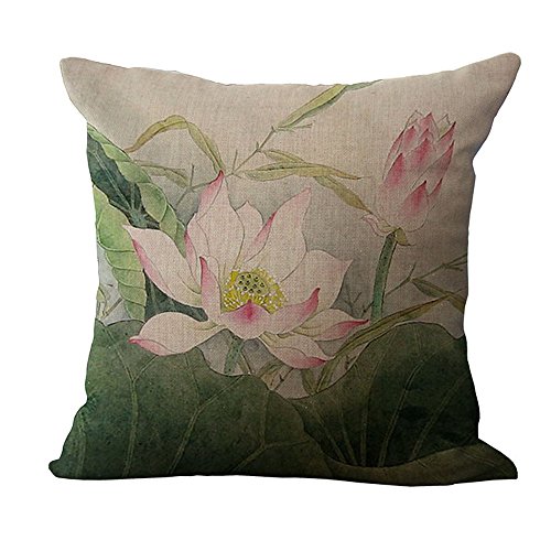 Hengjiang Blume Sofa Kissenhülle Home Deko-Kissenbezug, weich Kissenbezug Lotus 02 von Hengjiang