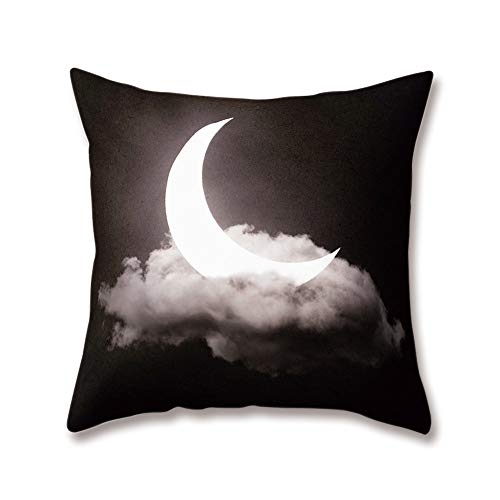 Hengjiang Kissen Starry Night Sky Moon Tree Winter Herbst Druck 18 x 18/45 x 45 cm Doppelseitig Überwurf Weich Plüsch Kissen für Home Sofa Bett Deko, Polyester, 15, 45 cm*45 cm von Hengjiang