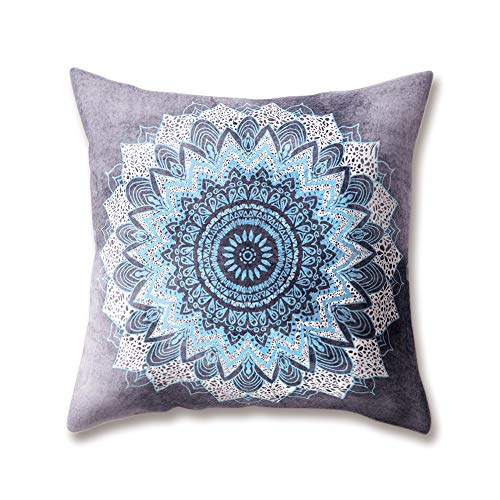 Hengjiang Mandrake, Mandala, Kissen, Samt, Weich, Southeast Asiatische-Schmuckbox, 18 x 18, 45 cm x 45 cm, Kissen, Weich, für Sofa, Bett, Polyester, 03, 45 cm*45 cm von Hengjiang