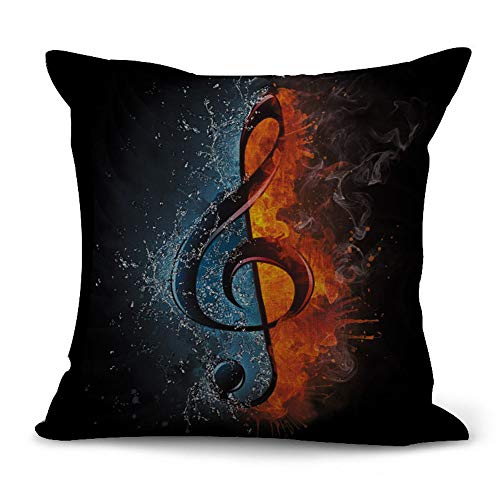 Hengjiang WEIANG Music Party Cushion Covers Guitar Record Music Note Painting Cotton Linen 18x18/ 45x45cm Throw Pillow Cases For Home Sofa Bed Decorative von Hengjiang