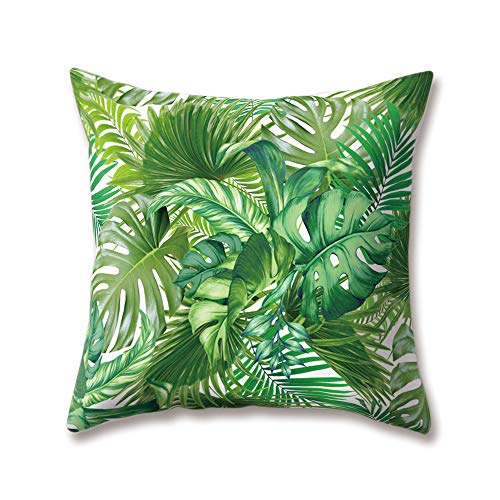 Hengjiang Weicher Kissenbezug Plüsch grün Pflanze Baum Blatt Eule Vogel Druck 18 x 18/45 x 45 cm Überwurf Weicher, Einfarbiger Kissen für Home Sofa Bett Deko, Polyester, 16, 45 cm*45 cm von Hengjiang