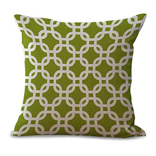 Kissenbezug farbigen abstrakten geometrischen Linien Serie Grün Orange Türkis Schwarz Lila Grau Gelb Olive Grün (45,7 x 45,7 cm/45 x 45 cm) my-g1017–01#1 von Hengjiang
