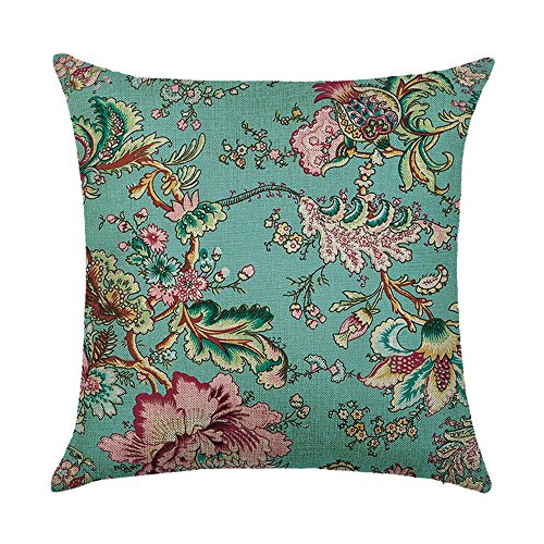 WEIANG Kissen Vintage Floralreen Leaf Rot Rose Vogel Malerei Dicke Baumwolle Leinen Doppelseitig 18 x 18/45 x 45 cm Überwurf Kissen Fällen 16 von Hengjiang