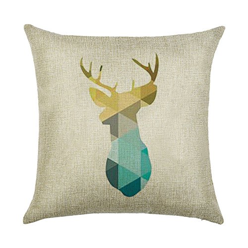 hengjiang Nordic geometrisches Tierdesign Elk Hirsch Giraffe Kissen 120 g Dicke Baumwolle Leinen doppelseitig Kissen Fall Kissen für Home Stuhl Sofa Bett Shop Bar Club Auto Büro Decor 17 von Hengjiang