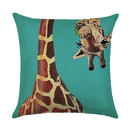 hengjiang Nordic geometrisches Tierdesign Elk Hirsch Giraffe Kissen 120 g Dicke Baumwolle Leinen doppelseitig Kissen Fall Kissen für Home Stuhl Sofa Bett Shop Bar Club Auto Büro Decor 21 von Hengjiang