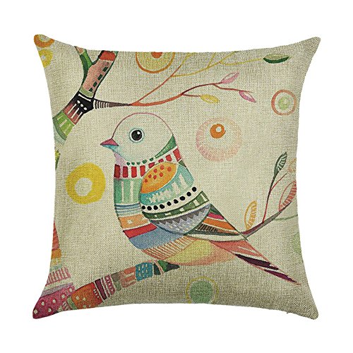 hengjiang Ölgemälde Bird Parrot Überwurf Kissen Doppelseitig Kissen Baumwolle/Leinen Home Sofa Decor Geschenk 07 von Hengjiang