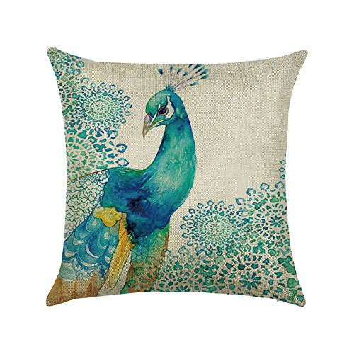 hengjiang Vogel Pfau Kunst Überwurf Kissen Doppelseitig Kissen Baumwolle/Leinen Home Sofa Decor Geschenk Feder 16 von Hengjiang