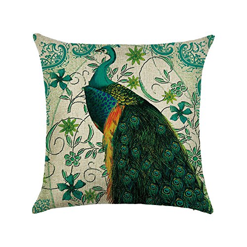 hengjiang Vogel Pfau Kunst Überwurf Kissen Doppelseitig Kissen Baumwolle/Leinen Home Sofa Decor Geschenk Feder 17 von Hengjiang