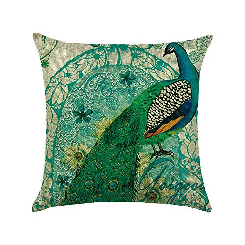 hengjiang Vogel Pfau Kunst Überwurf Kissen Doppelseitig Kissen Baumwolle/Leinen Home Sofa Decor Geschenk Feder 20 von Hengjiang