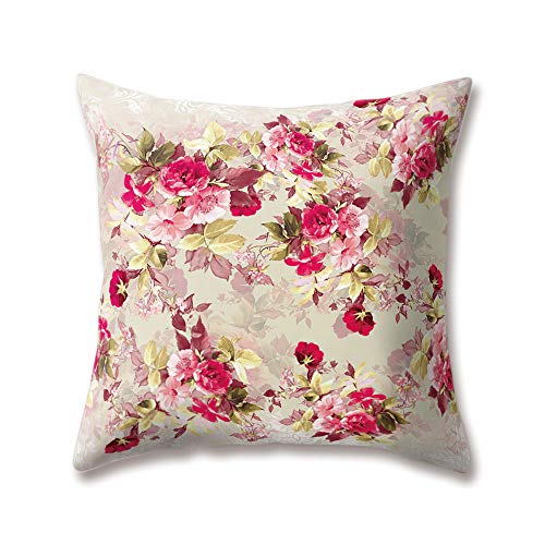 hengjiang Weich Plüsch Blumen Kissen Rot Rose Pfingstrose Iris Daisy Blau Druck Kornblumen 18 x 18/45 x 45 cm Überwurf Weich Plüsch Kissen für Home Sofa Bett Deko, Polyester, 01, 45 cm*45 cm von Hengjiang