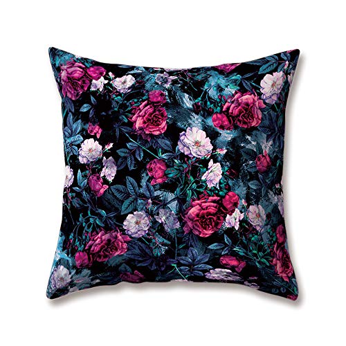 hengjiang Weich Plüsch Blumen Kissen Rot Rose Pfingstrose Iris Daisy Blau Druck Kornblumen 18 x 18/45 x 45 cm Überwurf Weich Plüsch Kissen für Home Sofa Bett Deko, Polyester, 07, 45 cm*45 cm von Hengjiang