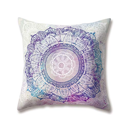 hengjiang Weich Plüsch Mandala Mandrake Kissen indischen Hinduismus Religiöse Style Printing 18 x 18/45 x 45 cm Überwurf weicher, einfarbiger Kissen für Home Sofa Bett Deko, Polyester, 05, 45 cm*45 cm von WEIANG