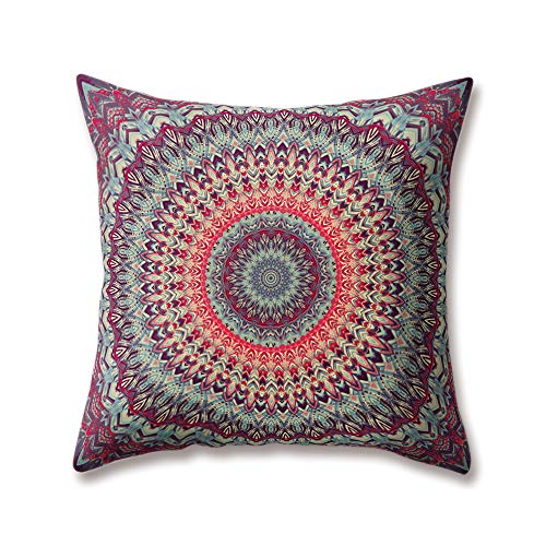 hengjiang Weich Plüsch Mandala Mandrake Kissen indischen Hinduismus Religiöse Style Printing 18 x 18/45 x 45 cm Überwurf weicher, einfarbiger Kissen für Home Sofa Bett Deko, Polyester, 13, 45 cm*45 cm von WEIANG