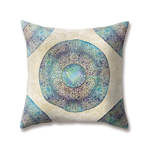 hengjiang Weich Plüsch Mandala Mandrake Kissen indischen Hinduismus Religiöse Style Printing 18 x 18/45 x 45 cm Überwurf weicher, einfarbiger Kissen für Home Sofa Bett Deko, Polyester, 14, 45 cm*45 cm von WEIANG