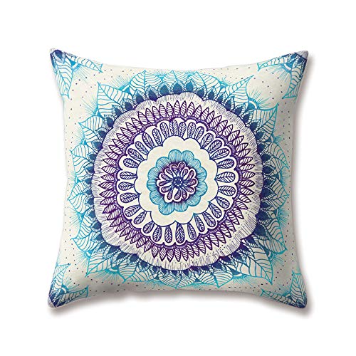 hengjiang Weich Plüsch Mandala Mandrake Kissen indischen Hinduismus Religiöse Style Printing 18 x 18/45 x 45 cm Überwurf weicher, einfarbiger Kissen für Home Sofa Bett Deko, Polyester, 15, 45 cm*45 cm von WEIANG