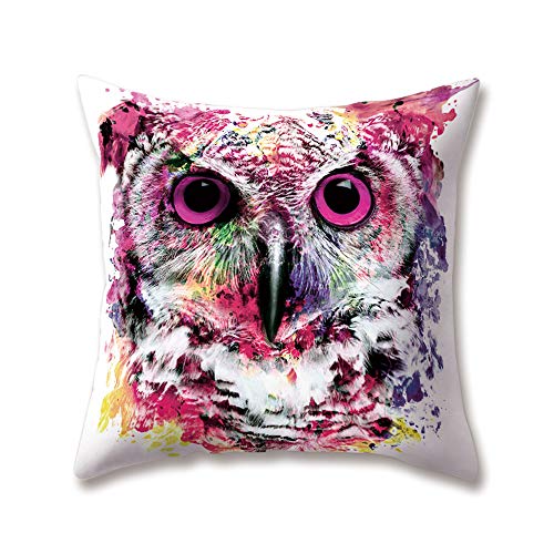 hengjiang Weich Plüsch Zoo Kissen Colorful Animal Zebra Elefant Wolf Hirsch Hawk Parrot Drucken 18 x 18/45 x 45 cm Überwurf Weich Plüsch Kissen für Home Sofa Bett Deko, Polyester, 12, 45 cm*45 cm von Hengjiang