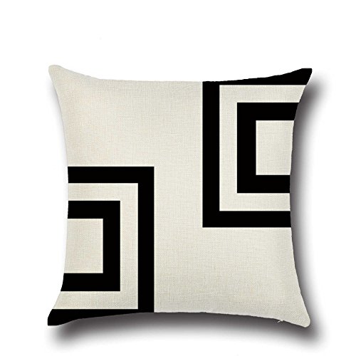 hengjiang schwarz und weiß Geometrische Muster Nordic Style Überwurf Kissen Doppelseitig Kissen Baumwolle/Leinen Home Sofa Decor Geschenk 11 Black and White von Hengjiang